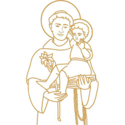 Embroidery Design Saint Anthony Contoured 27 Cm