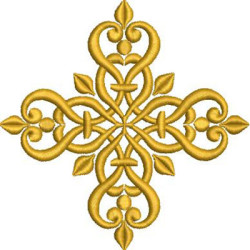 Diseño Para Bordado Cruz Decorada 344