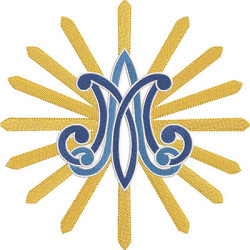 Matriz De Bordado Mariano Com Resplendor 20 Cm