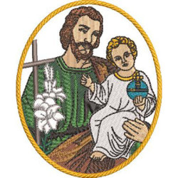 Embroidery Design St. Joseph Medal 10 Cm