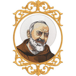 Embroidery Design Medal Father Pio 20 Cm