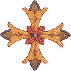 Diseño Para Bordado Cruz Decorada 345
