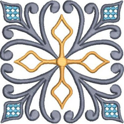 Diseño Para Bordado Cruz Decorada 346