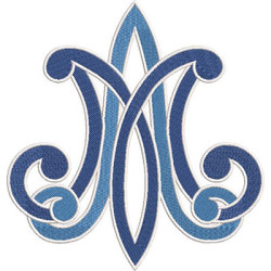 Matriz De Bordado Mariano Com Contorno 16 Cm