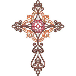 Diseño Para Bordado Cruz Decorada 351