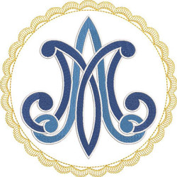 Matriz De Bordado Medalha Mariana 20 Cm