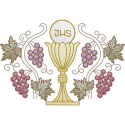 Embroidery Design Rippled Grape Chalice 30x20 Cm