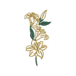 Embroidery Design Small Lily Branch 8 Cm