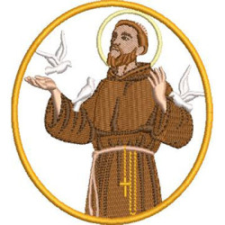 Diseño Para Bordado Medalla De San Francisco De Asís, 10 Cm