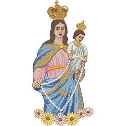 Embroidery Design Our Lady Of The Rosary 25 Cm