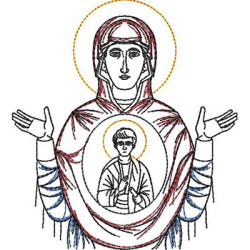 Embroidery Design Our Lady Of The Sign 13 Cm Contour