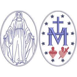 Matriz De Bordado Medalhas Nossa Senhora Das Graças 15 Cm