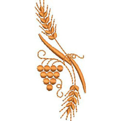 Embroidery Design Wheat And Grapes 8 Cm