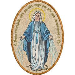 Embroidery Design Our Lady Of Graces Medal 20 Cm 2..