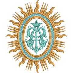 Embroidery Design Marian Shield 16 Cm..