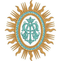 Embroidery Design Marian Shield 16 Cm