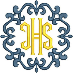 Diseño Para Bordado Jhs En Un Marco De 12 Cm