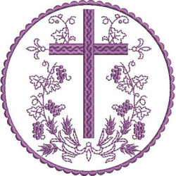 Embroidery Design Cross With Wheat And Grapes 12 Cm