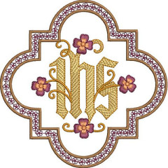 Embroidery Design Jhs Floral In Frame 14 Cm..