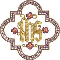 Diseño Para Bordado Jhs Floral En Marco De 14 Cm