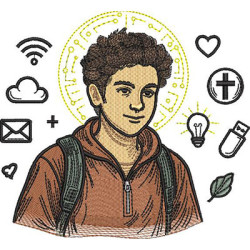 Diseño Para Bordado Santo Carlo Acutis 19 Cm