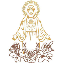 Embroidery Design Immaculate Heart Of Our Lady, 26 Cm,..