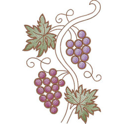 Embroidery Design Rippled Grape Bunch 18 Cm