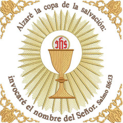 Embroidery Design Decorated Chalice With Verse 19 Cm I..