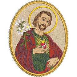 Diseño Para Bordado Medalla Del Cristiano Corazón De José