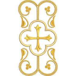 Diseño Para Bordado Arreglo Con Cruz En Un Marco De 25 Cm.