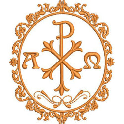 Matriz De Bordado Medalha Px Cristograma 12 Cm