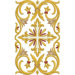 Embroidery Design Arabesque With Cross 26x16 Cm
