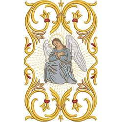 Diseño Para Bordado Arabesco Con Ángel 26x16 Cm