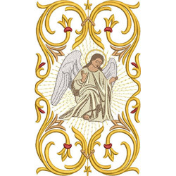Diseño Para Bordado Arabesco Con Ángel 2 26x16 Cm