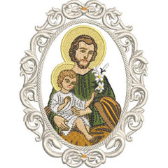 Embroidery Design St. Joseph Medal 12 Cm..