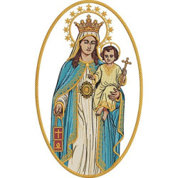 Diseño Para Bordado Medalla De Nuestra Señora Del Carmen, 35 Cm