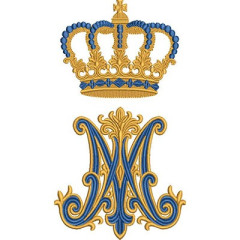 Embroidery Design Mariano With Crown 20 Cm..