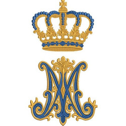 Diseño Para Bordado Mariano Con Corona 20 Cm