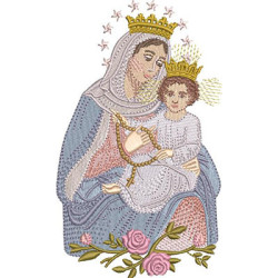 Diseño Para Bordado Nuestra Señora Del Rosario 16 Cm
