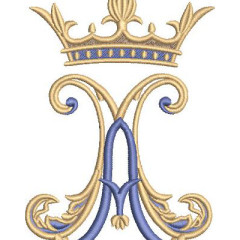 Embroidery Design Mariano With Crown 15 Cm..