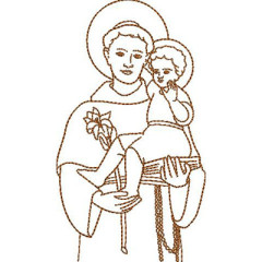 Embroidery Design Saint Anthony Outlined 13 Cm..