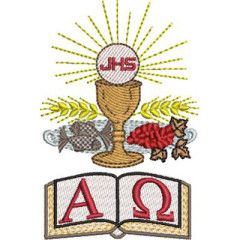 Embroidery Design Consecrated Host With Bible 10cm..
