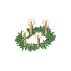 Diseño Para Bordado Corona Con Velas, 6 Cm