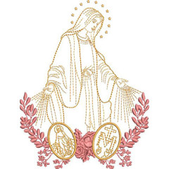 Embroidery Design Our Lady Of Graces 15 Cm Contoured..