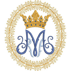 Matriz De Bordado Medalha Mariana 22 Cm