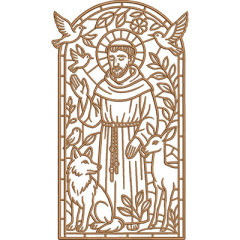 Embroidery Design Saint Francis Of Assisi 25 Cm Outlin..