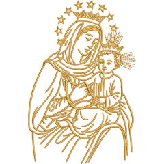 Embroidery Design Our Lady Of The Rosary 20 Cm Contour..