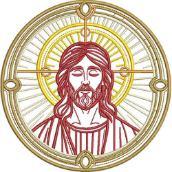 Diseño Para Bordado El Rostro De Jesús Delineado