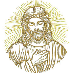 Diseño Para Bordado El Rostro De Jesús Delineado 2