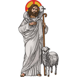 Diseño Para Bordado Jesús El Buen Pastor 30 Cm